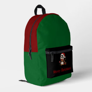 Süßer Weihnachts-Pinguin mit Santa-Hut Bedruckter Rucksack