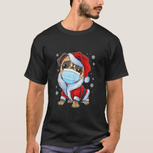 Süßer Weihnachts-Pug mit Maske, lustige Weihnachts T-Shirt