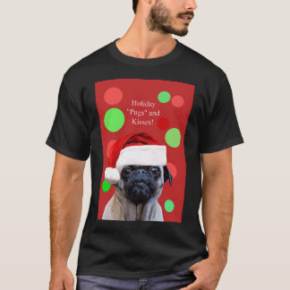 Süßer Weihnachts-Pug mit Santa-Hut T-Shirt