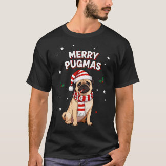 Süßer Weihnachts Pug Welpe Frohe Pugmas Lustige We T-Shirt