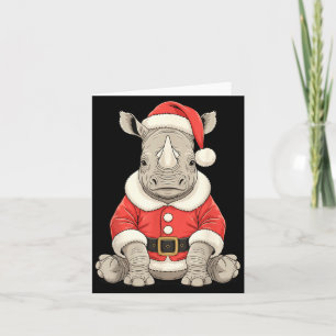 Süßer Weihnachts-Rhino-Santa-Safari-Tier Karte