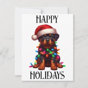 Süßer Weihnachts-Rottweiler  Feiertagskarte