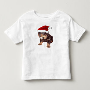 Süßer Weihnachts-Rottweiler mit roter Santa-Mütze Kleinkind T-shirt