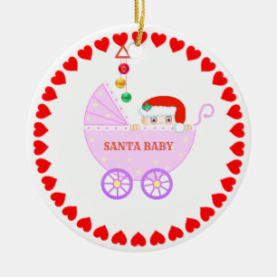 Süßer Weihnachts-Santa-Baby Keramik Ornament