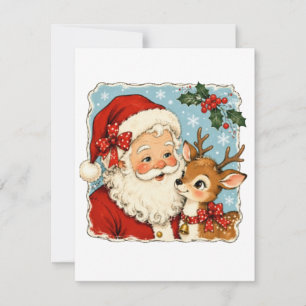 Süßer Weihnachts-Santa-Rentier Dankeskarte