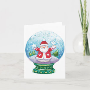 Süßer Weihnachts-Schneeball Santa Claus, Stern, Vo Feiertagskarte