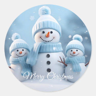 Süßer Weihnachts-Schneemann-Aufkleber Runder Aufkleber