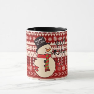 Süßer Weihnachts-Schneemann-Cartoon benutzerdefini Tasse