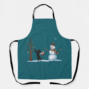 Süßer Weihnachts-Schneemann-Katzenliebhaber Xmas W Schürze
