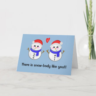Süßer Weihnachts-Schneemann-Wortwitz Karte
