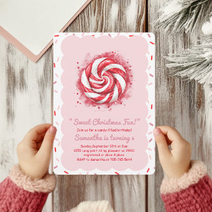 Süßer Weihnachts-Spaß Pfefferminz Bonbon Einladung