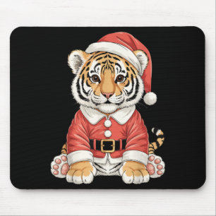 Süßer Weihnachts-Tiger-Santa-Safari-Tier Mousepad