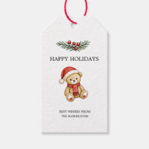 Süßer Weihnachts-Wasserfarben-Roter Teddybär