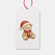 Süßer Weihnachts-Wasserfarben-Roter Teddybär