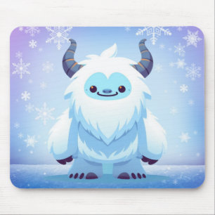 Süßer Weihnachts-/Winter-Yeti Mousepad