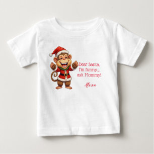 Süßer Weihnachtsaffe – Festliches Feiertags-Tier Baby T-shirt