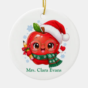 Süßer Weihnachtsapfel Bester Lehrer Name Keramik Ornament