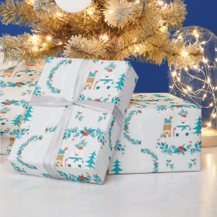 Süßer Weihnachtsbär Feiertags-Verpackung Festlich Geschenkpapier