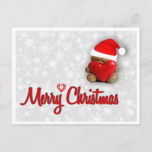 süßer Weihnachtsbär Feiertagspostkarte (Vorderseite)
