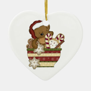 Süßer Weihnachtsbär Keramik Ornament