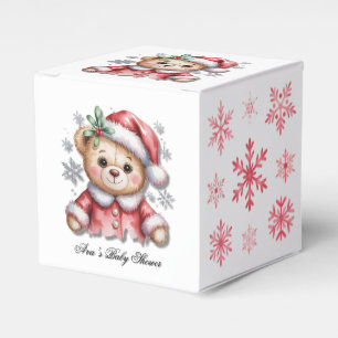 Süßer Weihnachtsbär und Schneeflocken-Baby-Party Geschenkschachtel