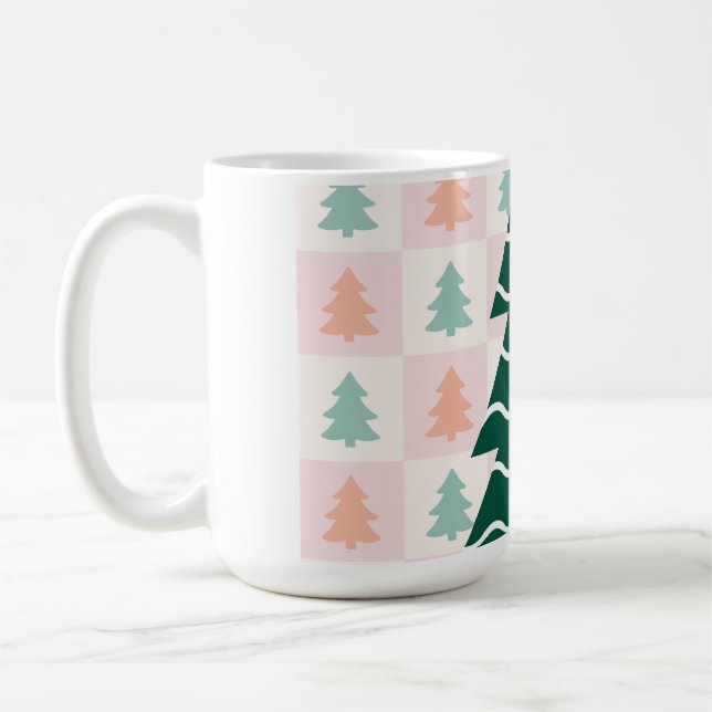  Süßer Weihnachtsbaum Feiertagsdesign.  Kaffeetasse (Links)