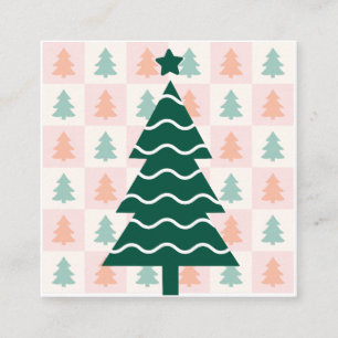 Süßer Weihnachtsbaum Feiertagsdesign. Quadratische Visitenkarte