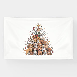 Süßer Weihnachtsbaum-Hund Xmas Baum Welpe Banner