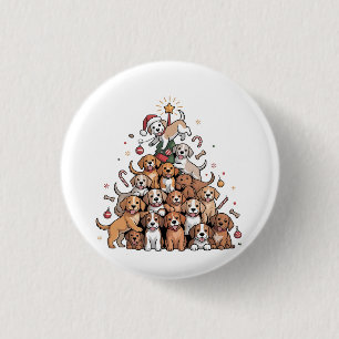 Süßer Weihnachtsbaum-Hund Xmas Baum Welpe   Button