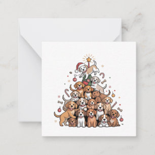 Süßer Weihnachtsbaum Hund Xmas Baum Welpe Mitteilungskarte