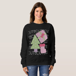 Süßer Weihnachtsbaum Strumpf Geschenke Rosa Sweatshirt