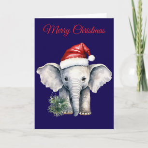Süßer Weihnachtselefant Feiertagskarte