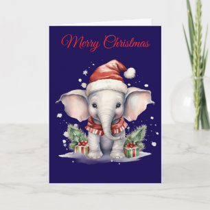 Süßer Weihnachtselefant Feiertagskarte