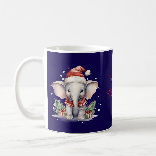 Süßer Weihnachtselefant Kaffeetasse (Links)