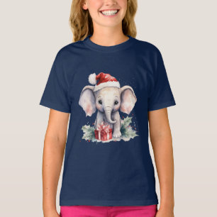 Süßer Weihnachtselefant T-Shirt