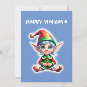 Süßer Weihnachtself Feiertagskarte