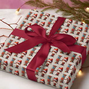 Süßer Weihnachtself Festlicher Buchstabe H Geschenkpapier