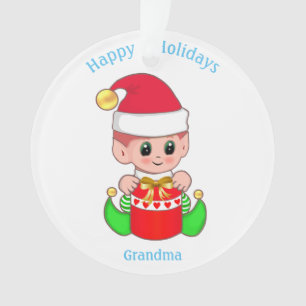 Süßer Weihnachtself für Oma Ornament