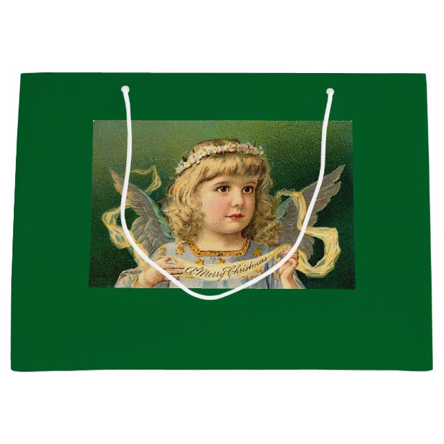 Süßer Weihnachtsengel Große Geschenktüte (Vorderseite)