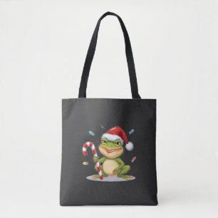 Süßer Weihnachtsfrosch mit Zuckerstange - Lustiger