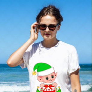 Süßer Weihnachtsgrüner Elf  T-Shirt