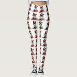 Süßer Weihnachtshund auf Geschenkbox Leggings