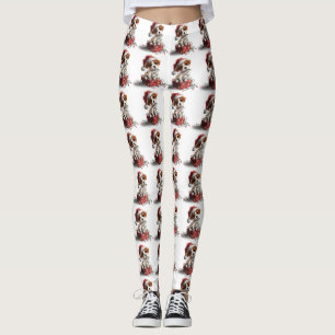 Süßer Weihnachtshund auf Geschenkbox Leggings