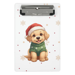Süßer Weihnachtshund - Festlicher Welpe Weihnachte Mini Klemmbrett