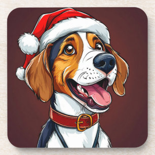 Süßer Weihnachtshund Getränkeuntersetzer