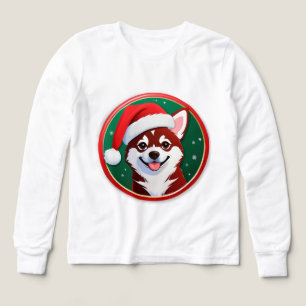 Süßer Weihnachtshund im festlichen Weihnachtskreis