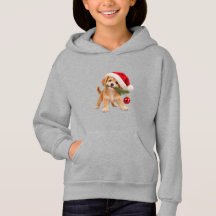 Süßer Weihnachtshund mit Santa-Hut Mädchen-Hoodie