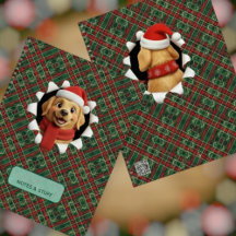 Süßer Weihnachtshund Tartan Durchbruch