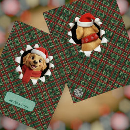 Süßer Weihnachtshund Tartan Durchbruch Notizbuch