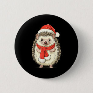 Süßer Weihnachtsigel Santa Button